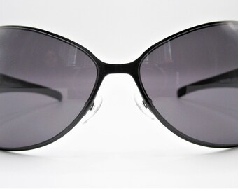 Onyx Flash vintage sunglasses black metal tissue for woman