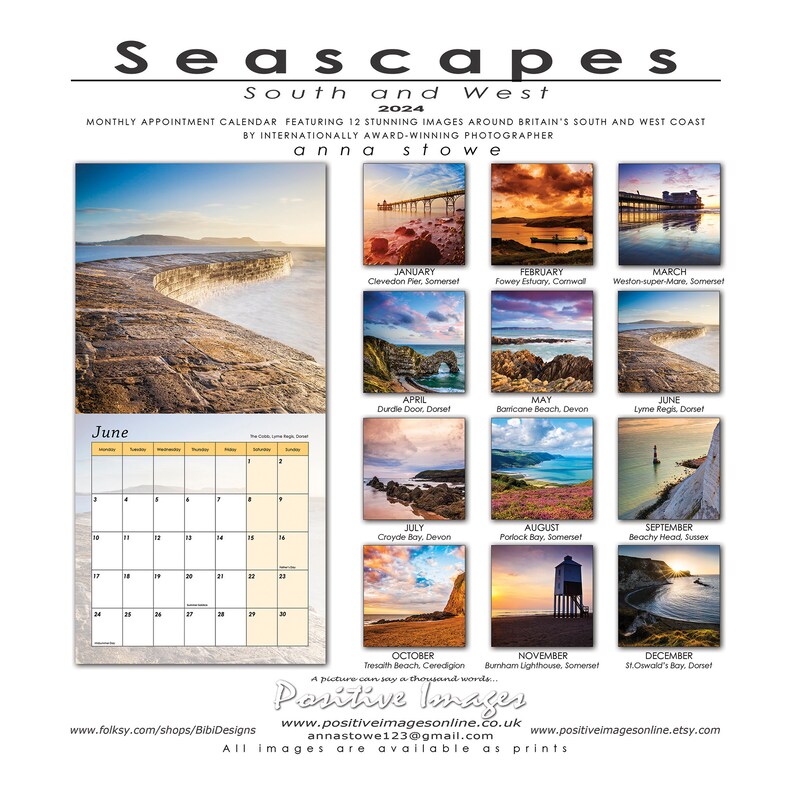 2024 Calendar Seascapes South West Coastal Landscapes UK Etsy