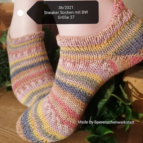 SNEAKER socks hand-knitted TURNSCHUH socks with cotton