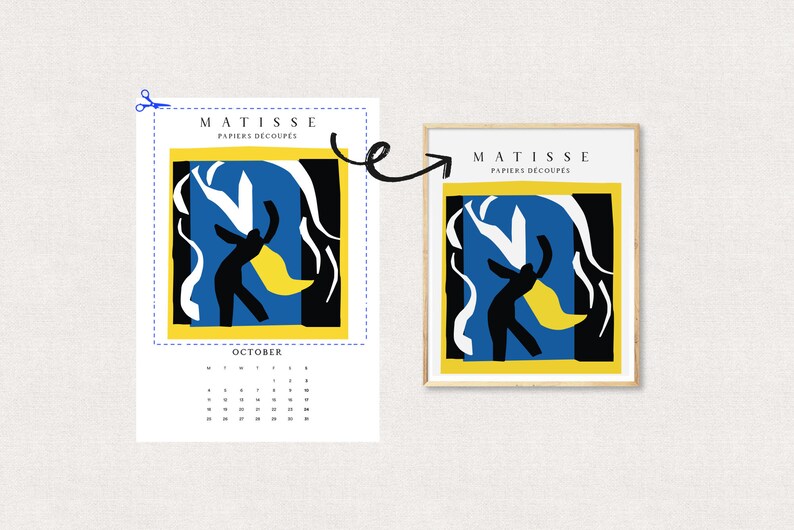 2021 Matisse Cutouts calendar 2021 Matisse calendar A4 Etsy