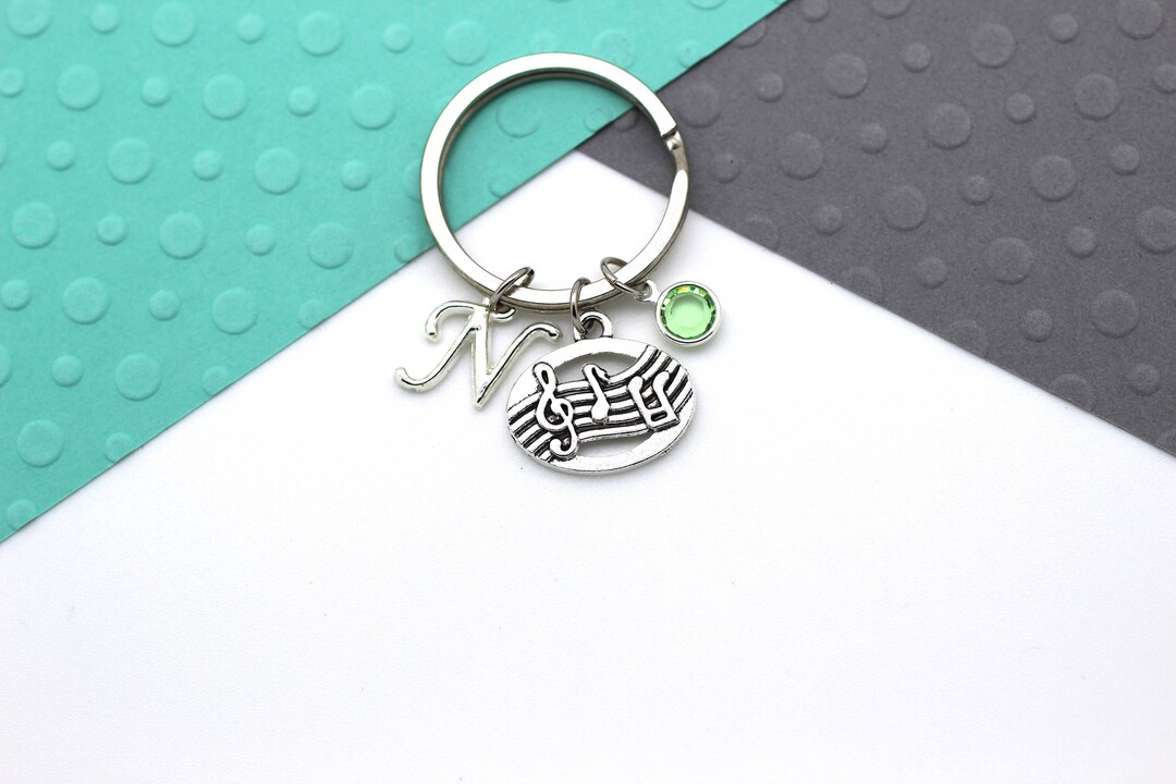 Music Notes Personalised Keychain, Sheet Music, Musician Gift, Custom ...