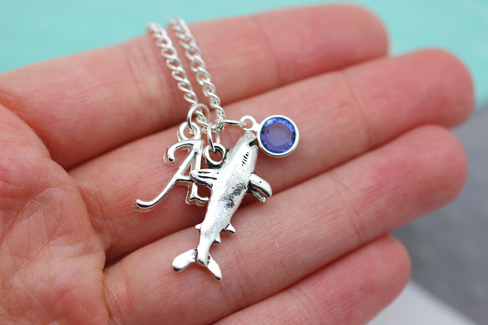 Personalized Shark Necklace Great White Shark Diving Gift Etsy