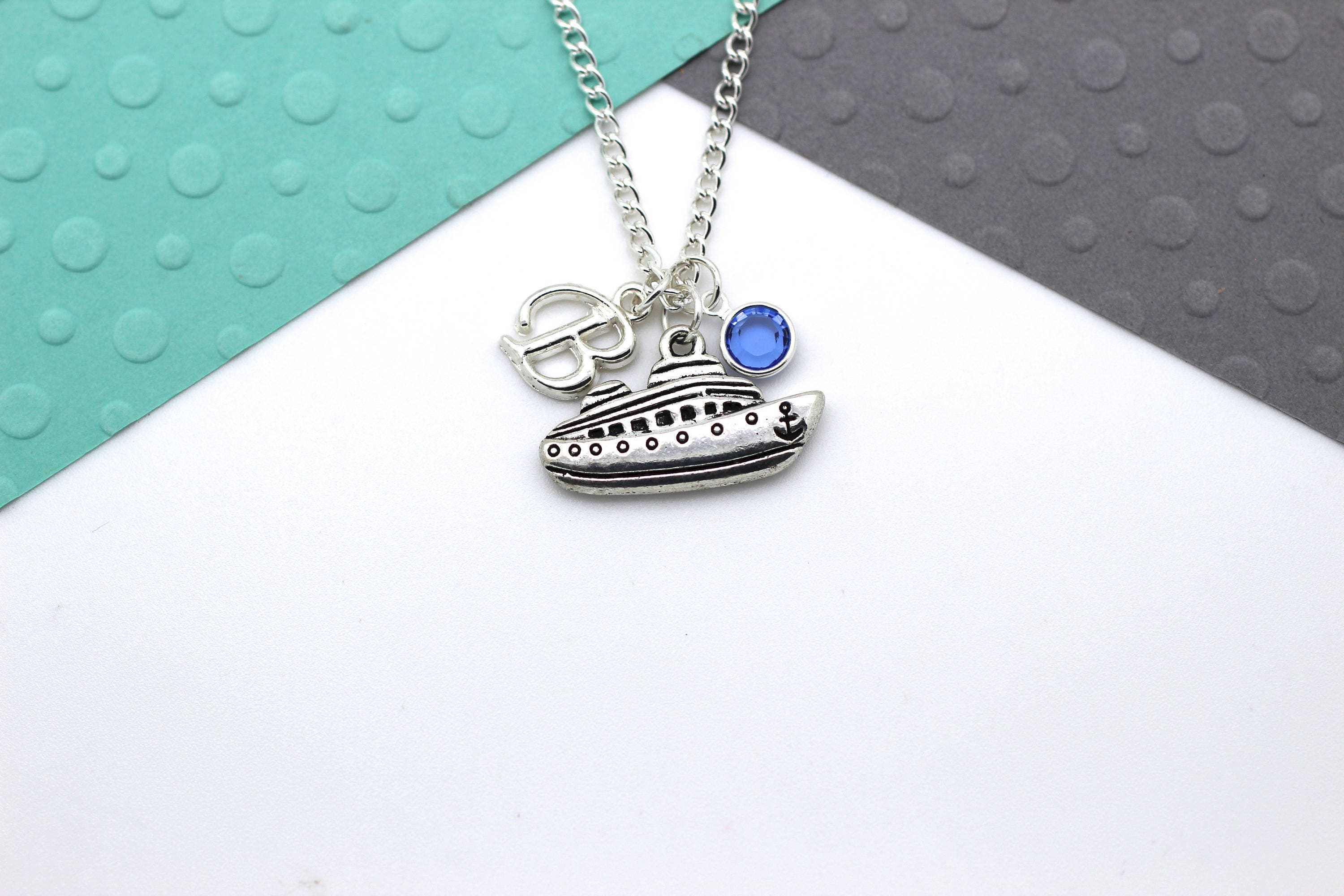Personalized Cruise Ship Charm Necklace Cruising Sailing Etsy UK