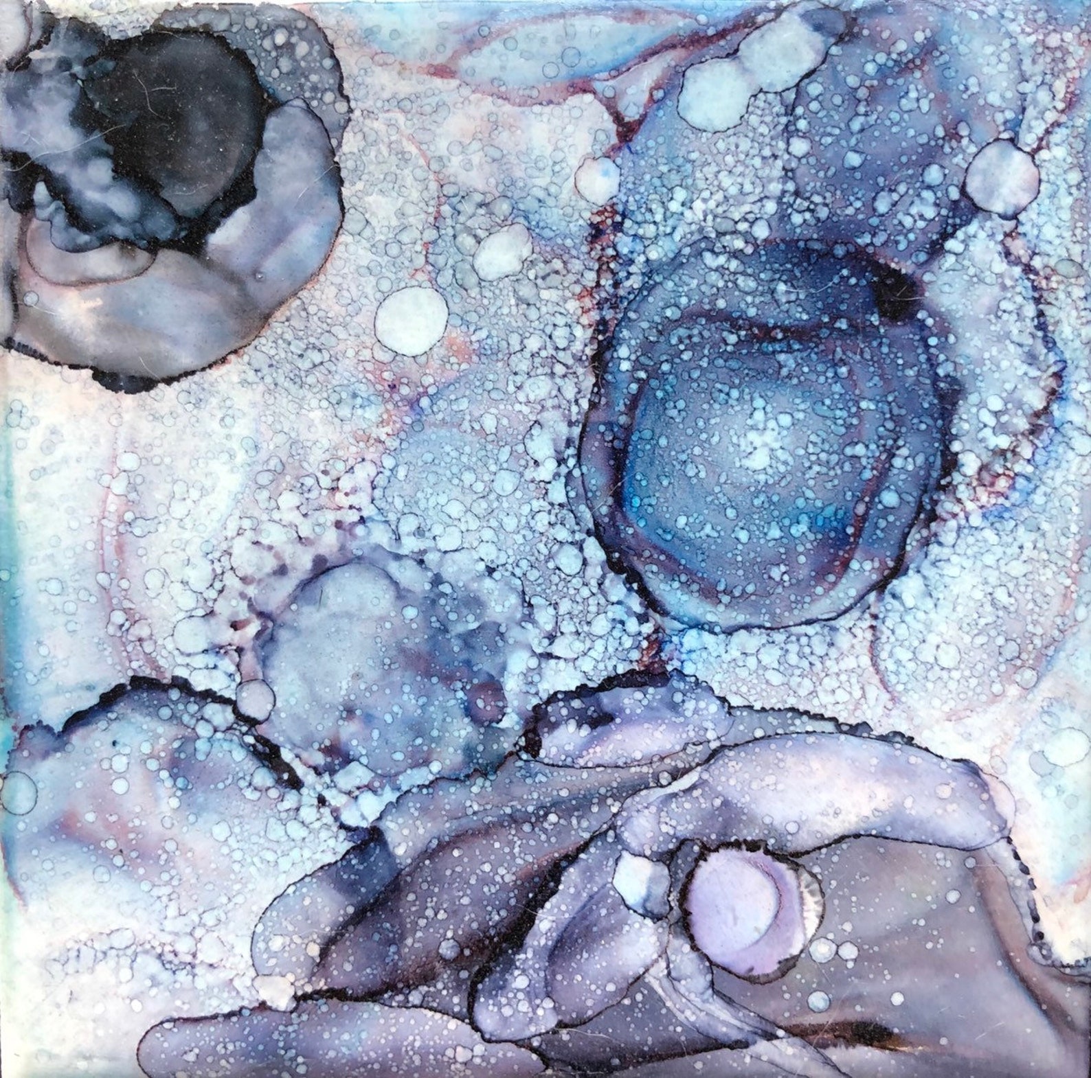 Alcohol ink abstract stained glass art Etsy