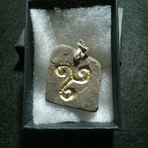 Celtic Spiral Pebble Pendant