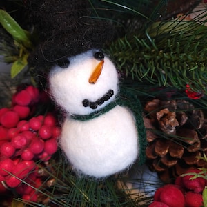 Frosty Wool Snowman Ornament