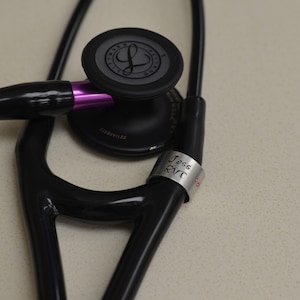 Stethoscope Name Tag, Stethoscope ID Tag, Personalized stethoscope name tag, Stethoscope ID ring, stethoscope charm, Rvt, DVM, Nurse