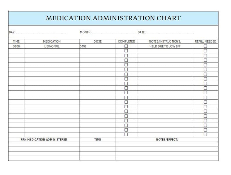 File Header Medication Medication Administration Record Chart, Home Health Nurse Log ...