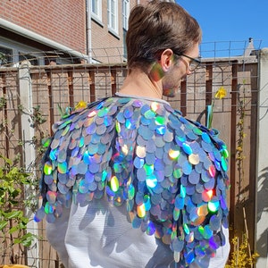 Men's festival cape.Festival cape.Men's sequin cape. Glitter cape.pride outfit.Rainbow cape.Festival outfit.Iridescent cape.festival.drag