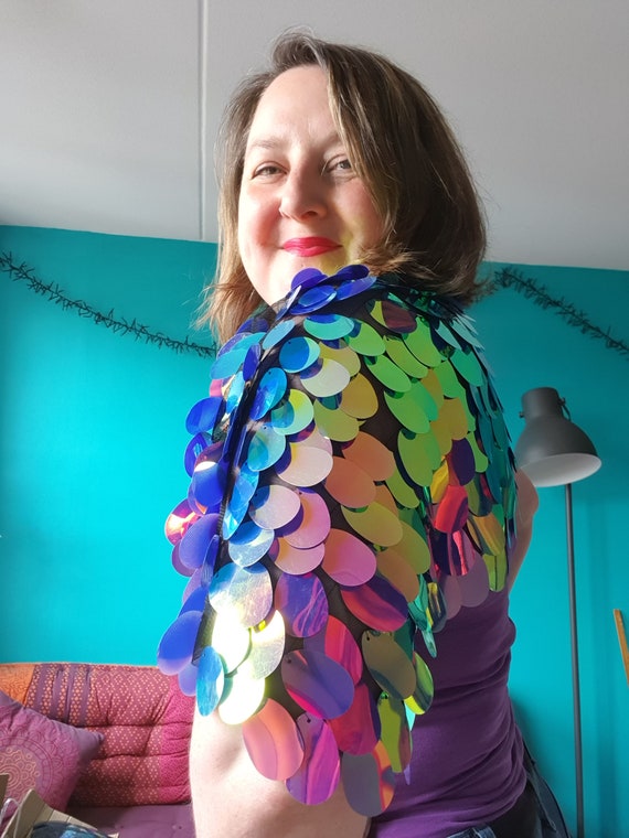Sequin Bolero.peacock Capelet.peacock Bolero quin Epaulettes