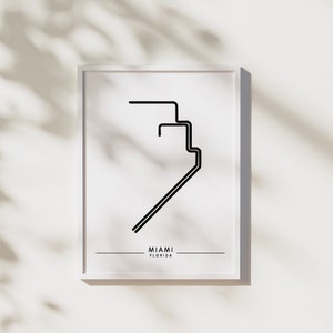 Miami Metrorail Map - Travel Decor Wall Art