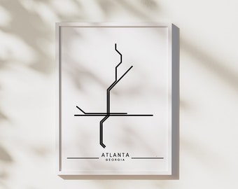 Atlanta Metro Map - Travel Decor Wall Art