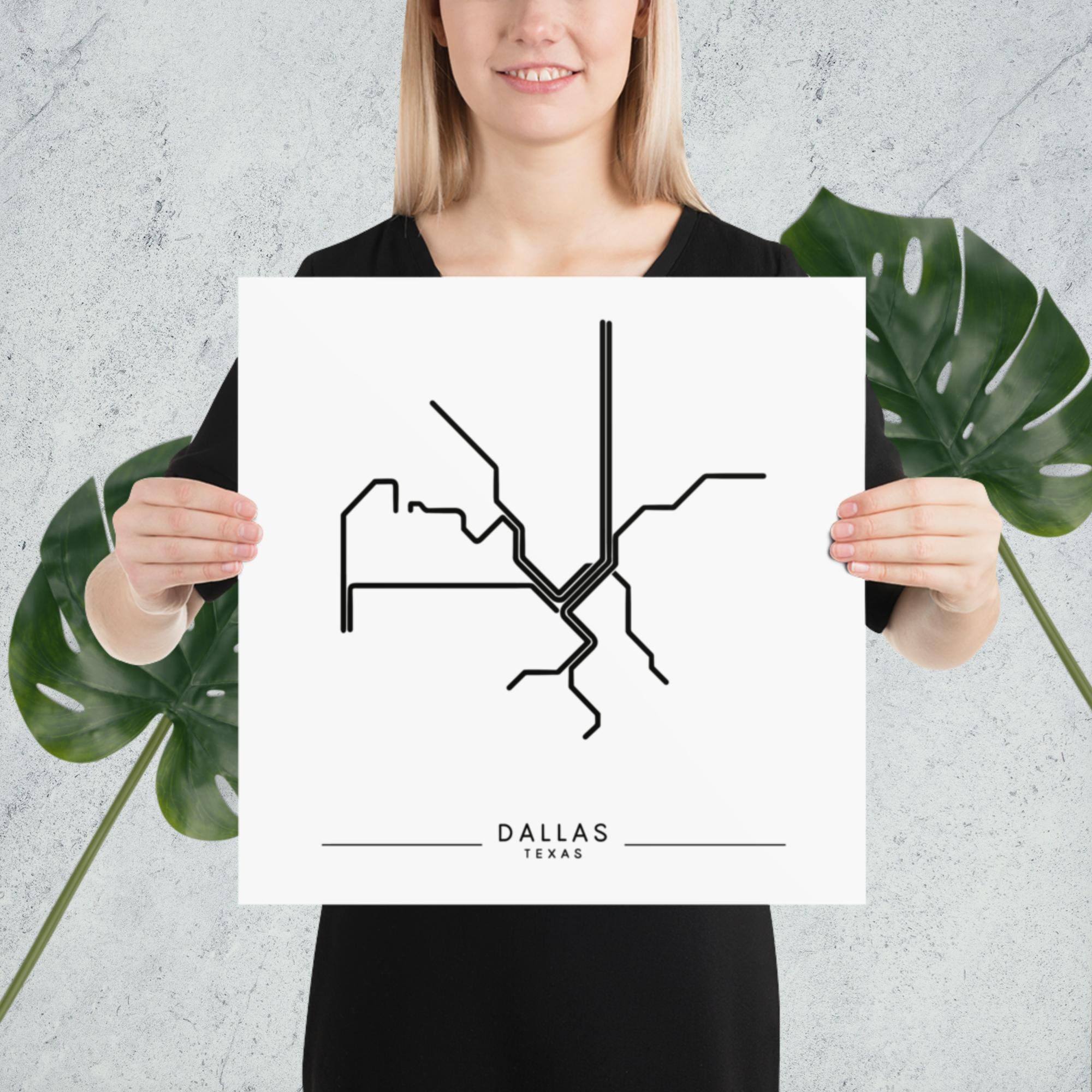 絵画 DART SUBWAY MAP POSTER Dallas DART