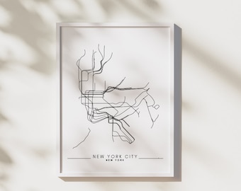 New York Subway Map - Travel Decor Wall Art