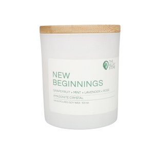 NEW BEGINNINGS Candle | Hand Poured Soy Wax | Crystal Candle