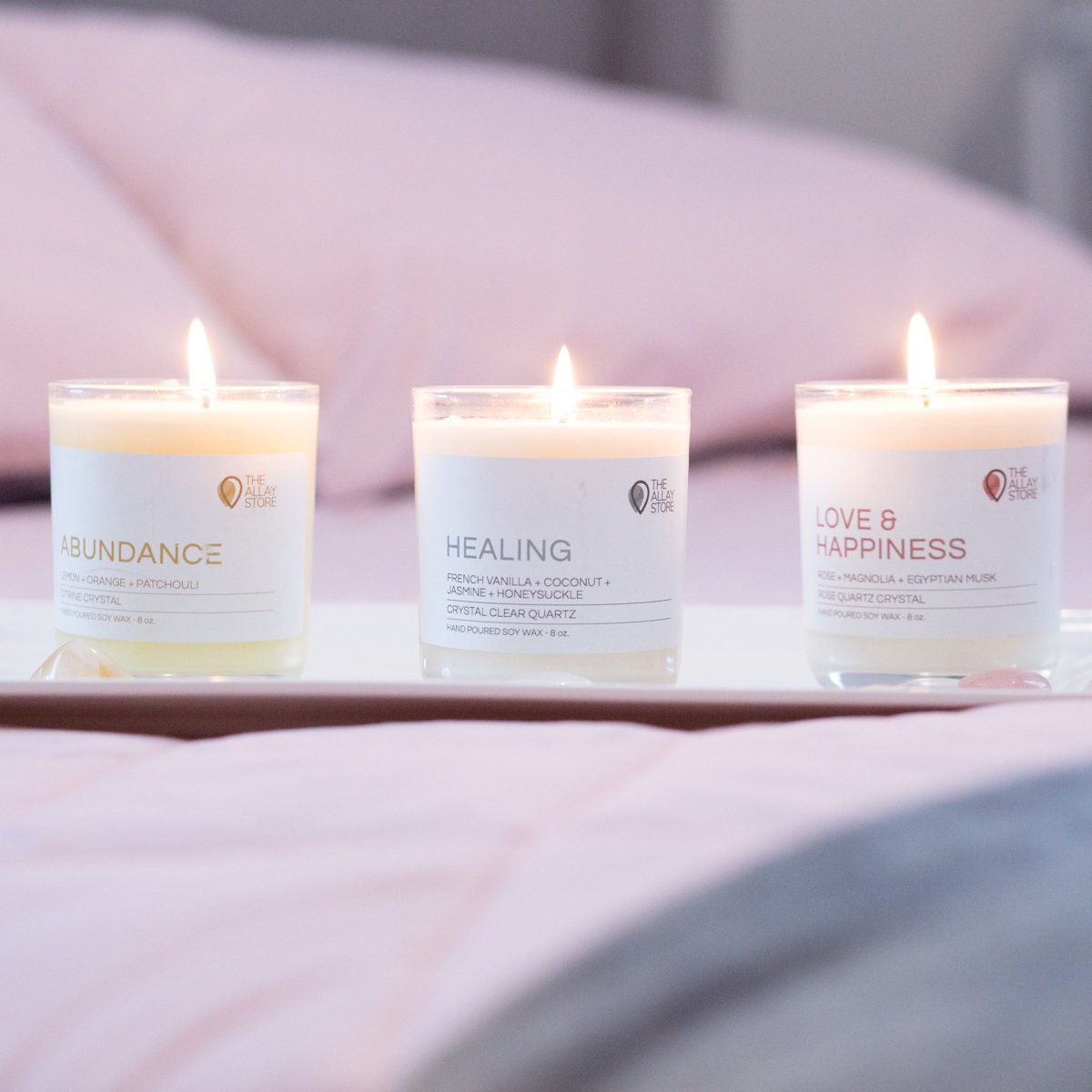 LOVE and HAPPINESS CRYSTAL candle 8.5 oz Etsy