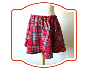 Gonna a ruota bambina tartan rossa, Abbigliamento bambini online