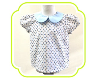 Puff sleeve blouse for baby girl, Retro baby clothes