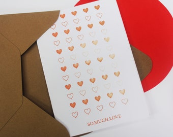 wedding greeting card 'so.much.love' red