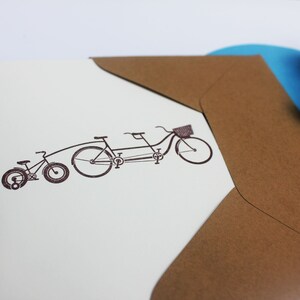 Tandem attachment for baby beautiful welcome baby letterpress greeting card for baby shower, birth or first birthday. image 1