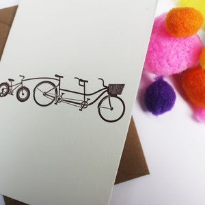 Tandem attachment for baby beautiful welcome baby letterpress greeting card for baby shower, birth or first birthday. image 2