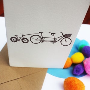 Tandem attachment for baby beautiful welcome baby letterpress greeting card for baby shower, birth or first birthday. image 3