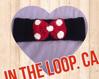 Minnie Mouse inspired ear warmers