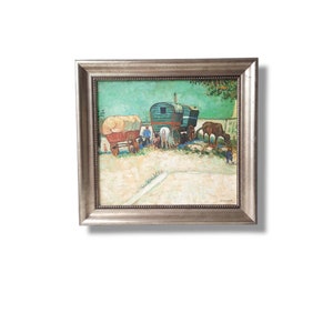 Vincent van Gogh Gipsy Camp schilderij,handgeschilderde replica,reproduction,sierlijke lijst