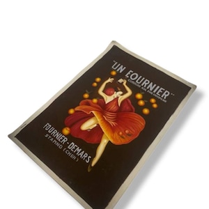 Canvas canvas- Un Fournier Champagne - hand painted - decorative advertising object