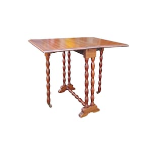 Antique wooden drop-leaf table, side table, period 1900-1910