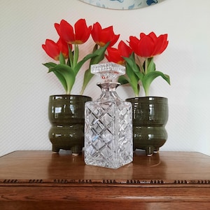 Vintage carafe, cut glass, silver plated neck, home decoration, spirits, man cave, home bar interior