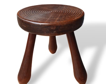 Vintage wooden stool, small side furniture, plant table, farmhouse style