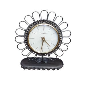 Vintage table clock Hilbink, West-Germany, mid-century, sunray clock