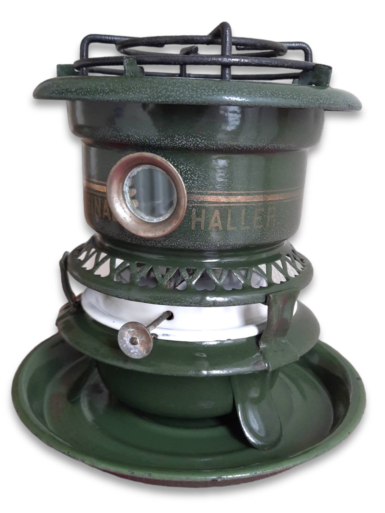 Réchaud De Camping Vintage Haller - Émail Vert - 1 Mèche - Kérosène/paraffine - Hollande