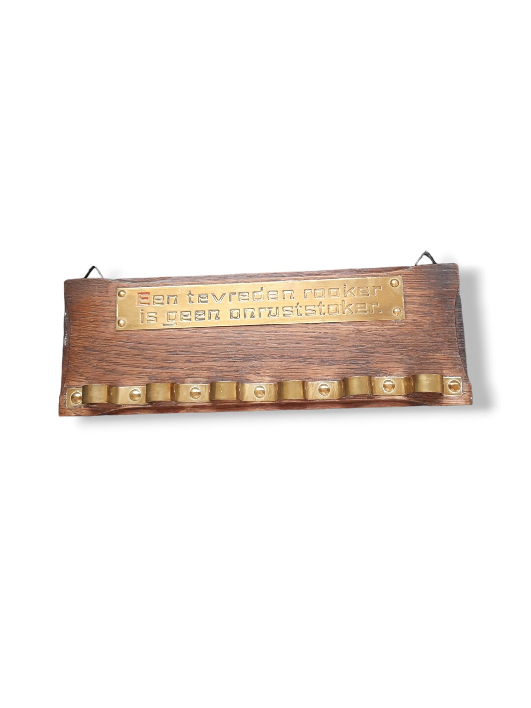 Antique Pipe Rack With Dutch Saying, Wood and Copper, Gift Pipe Smoker ...