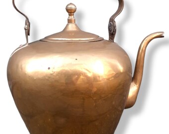 アンティークの銅製ケトル、1880/1900 年代、キッチンの装飾、農家