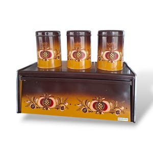 Vintage Brabantia broodtrommel en voorraadbussen,metalen keuken opbergers,mid-century