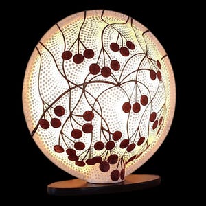 Vintage table lamp, table lamp, cherry decoration, home decoration, European plug