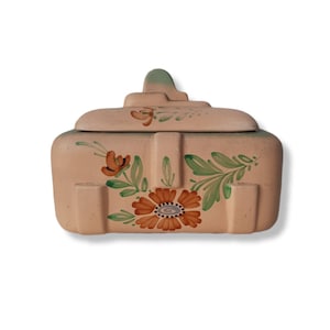 Vintage earthenware cookie jar - Earthenware cookie jar - handpainted - kitchen decoration - home deco