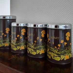 Vintage Brabantia storage jars with cookie jar, kitchen storage, home decoration