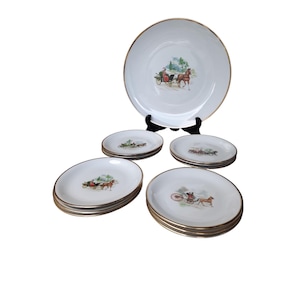 Vintage porcelain cake set, serving cake, kitchen decoration, Germany, Bavaria, mid-century