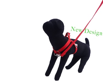 Eco Friendly Bamboo 'Dual Clip" Step-In Dog Harness - Berry (red)