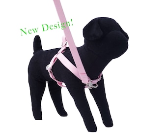 Eco Friendly Bamboo 'Dual Clip" Step-In Dog Harness - Seashell (pink)