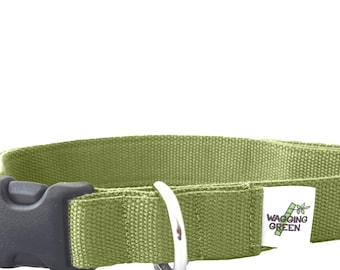 Eco Friendly Bamboo Double Layer Buckle Dog Collar - Bamboo Zen (Green)