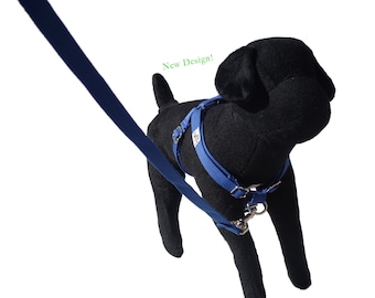 Eco Friendly Bamboo 'Dual Clip" Step-In Dog Harness - Twilight (blue)