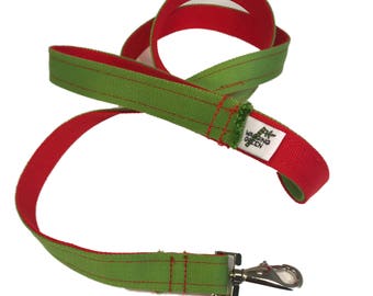 Eco Hip!  Bamboo Double Layer Dog Leash - Yuletide (Red/Green)