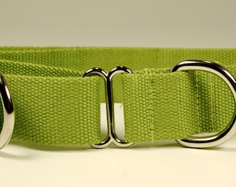 Eco Friendly Bamboo Double Layer Martingale Dog Collar - Bamboo Zen (green)