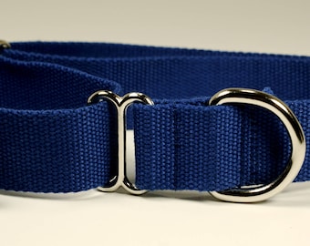 Eco Friendly Bamboo Double Layer Martingale Dog Collar - Twilight (blue)