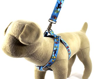 Eco Friendly Bamboo - Save the Earth -  'Making Waves' Step-In Dog Harness