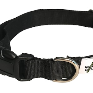 Eco Friendly Bamboo Double Layer Buckle Dog Collar - Midnight Black